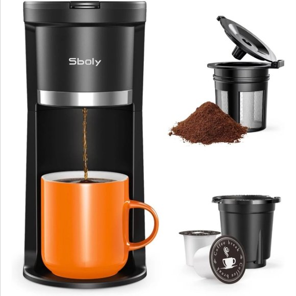 Sbo;y Kitchen Sboly Coffee Maker Single Serve For Kcup Pod Ground